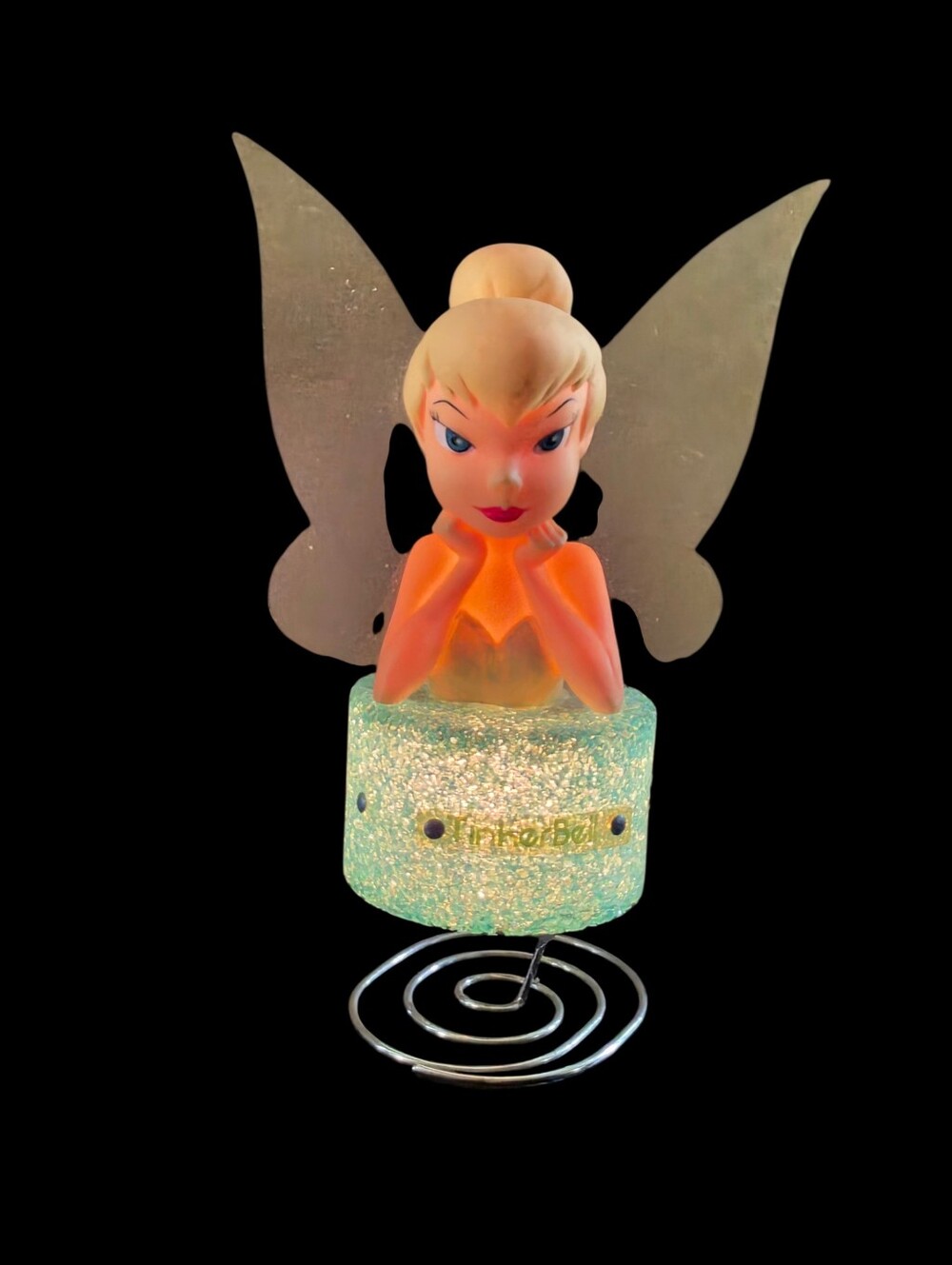 Disney Tinker Bell Night Light Lamp Glitter Base Vintage Fairy Working